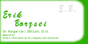erik borzsei business card